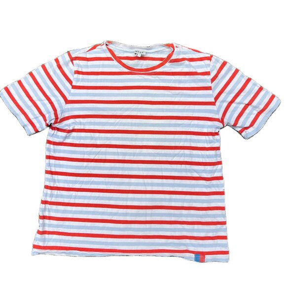 Kule Women's Small Red, Light Blue, and White Striped T-shirt - Picture 1 of 6